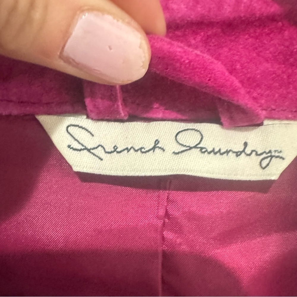 VTG French Laundry Womens XL Pink Suede Leather Grunge Barbiecore 90's Preppy - Picture 3 of 12